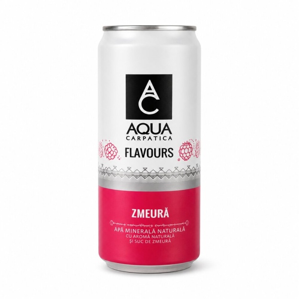 AQUA Carpatica Flavours Zmeură, doză 330 ml