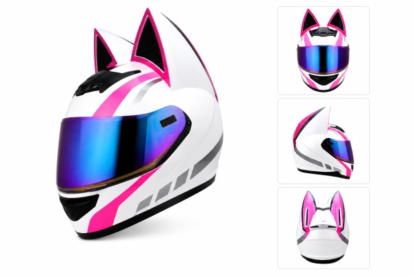 Cască Moto Integrală pentru Damă Full Face cu Vizieră Oglindă, Design Sport Aerodinamic, Ventilație Avansată și Căptușeală Confortabilă - Cască de Protecție pentru Motocicletă, Scuter și ATV - Img 3
