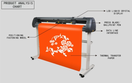 Cutter plotter SK-1350T profesional, 1350 mm lățime, USB, software Arcut, producție publicitară
