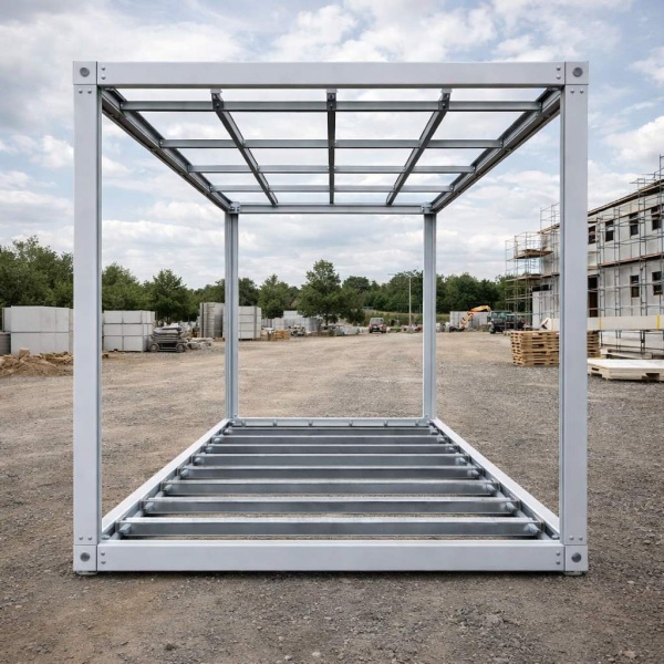 Structură metalică container 6x3 sau 4x3 metri pentru locuință modulară birou șantier
