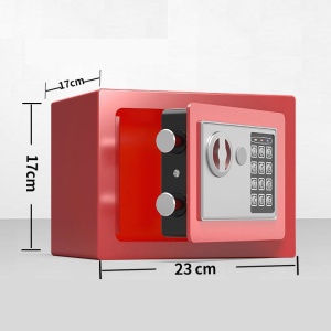 Seif digital culoare rosie cu tastatura si dimensiuni 17x23 cm - Educate™