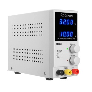 10A лабораторен захранващ блок с регулируемо напрежение от 1-32V, метален корпус, за различни тестове, ремонт на електроника, отстраняване на проблеми с напрежението