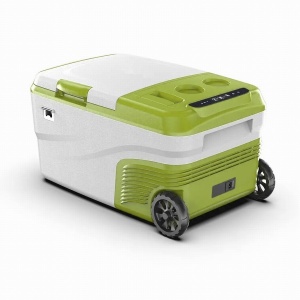 Frigider 35L cu roți, tractabil, manevrabil pentru plajă, auto rulotă, alimentare brichetă la 12-24V sau baterie proprie