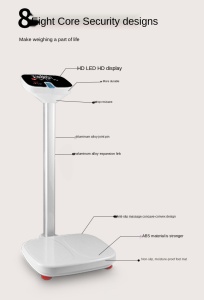 Cântar corporal profesional, inteligent, cu afișaj LCD, măsurare indice masă (BMI), înălțime, smart, pentru uz intens, maxim 180 kg - Img 6