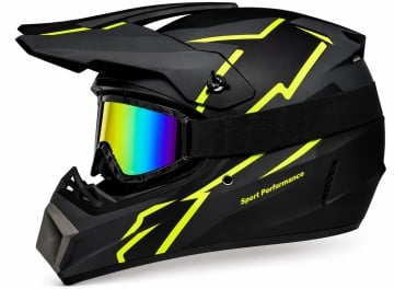 Cască Full Face Moto Cross și ATV Adrenaline MX Neon - Enduro, Mountain Bike, XS-XL - Flytec™