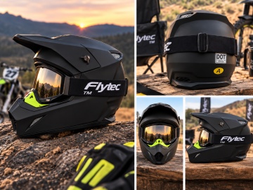 Cască Full Face Motocross pentru ATV, Enduro și Off-Road, cu Ochelari și Accesorii Thunder Pro Flytec - Img 3