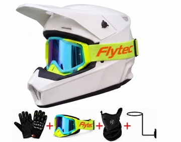 Cască Full Face Motocross pentru ATV, Enduro și Off-Road, cu Ochelari și Accesorii Raptor X1 Flytec