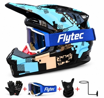 Cască Full Face Motocross pentru ATV, Enduro și Off-Road, cu Ochelari și Accesorii Elite Rider Flytec