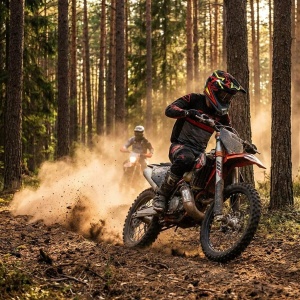 Cască cross și ATV Inferno X purtată de motociclist