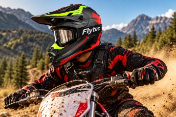Cască Moto Full Face Integrală Cross ATV Enduro, pentru Copii și Adulți, Motocicletă, Scuter, Cască Protecție, VibePro -Flytec - Img 3
