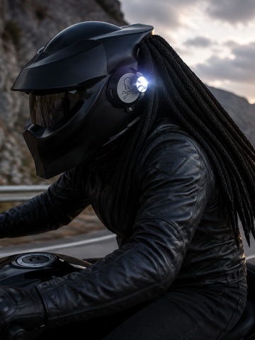Cască Moto Predator Full Face cu Vizieră Fumurie, Ochelari de Soare Integrați, Lumină LED și Interior Detașabil pentru Motocicletă, ATV și Enduro Flytec - Img 6