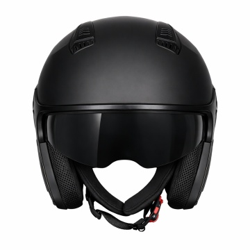Cască moto scuter modulară negru mat - vedere frontală