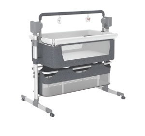 Electric baby crib, 5 rocking levels, Bluetooth, remote control, insect net set and storage space - Dr.Denis™ - Img 2