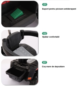 Electric car for children, ATV with push handle, remote control, music, lights, high-back seat, sunshade, 6V battery - Img 5