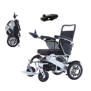 Folding electric chair with suspension, 2 motors and remote control for remote control, Joystick