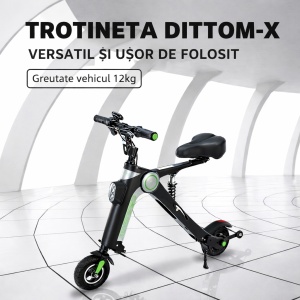 Trotineta electrica pliabila cu sezut, 36V - 250w, 7.5Ah, ultra usoara si portabila, pentru adulti si copii, baterie Li-ion 7.5Ah