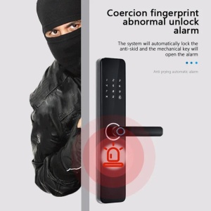 Încuietoare /Broască/Yală Dittom™ Cardoria Antifurt inteligentă cu amprentă, card, cod, cheie mecanică, aplicație Tuya pentru apartament - Img 5