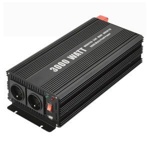 Invertor / convertor auto de tensiune 12/24V-230V la 3000W cu undă sinusoidală modificată / panou solar / rulotă , casa, cabana - Img 1