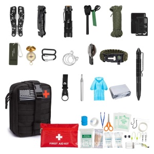 Kit de supraviețuire 40 piese, multifuncțional pentru drumeții / Rucsac drumeție / camping, Rucsac prim-ajutor - Img 2