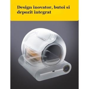 Litieră Automată Smart pentru Pisici, Sistem Auto Curățare, Sterilizare UV, Senzori Ambientali Deep-Clean, Aplicație Tuya, Infraroșu, Display Tactil, Silențioasă, 9L - Img 9