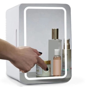 Mini frigider de 8L cu oglinda si lumina LED, cosmetice cu funcție de încălzire/răcire, farduri, fonduri de ten, creme, ruj sau seturi de Make Up Beauty - Img 8