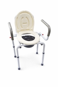 Mobile Toilet Seat with Tank, Adjustable 65-75 cm, with Sides, for the Elderly and Home Care - Img 4
