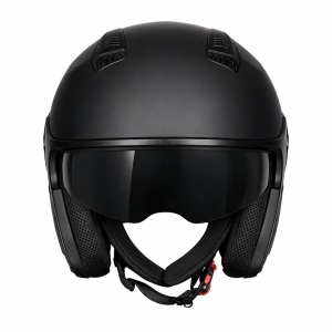 casca modulara moto neagra cu mecanism rabatabil flip up si viziera transparenta