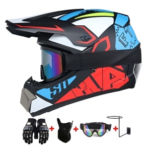 Nitro X Full Face Cross Helmet Set for Motorcycles, Dirt Bikes, MX/Enduro, ATVs, Size M, L, XL, Electric Scooters - Flytec™