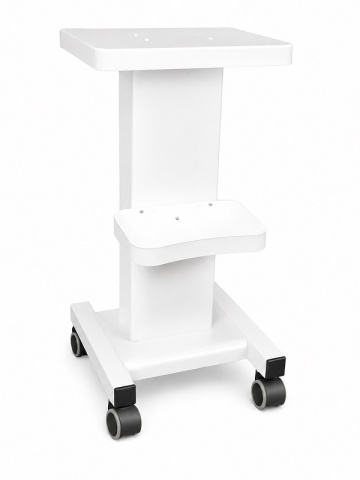 Professional Salon Equipment Table in Metal, White Apprentice with Equipment Rollers, Resistant up to 30kg