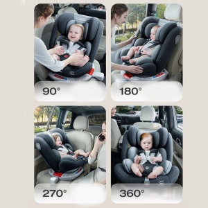 Scaun bebe isofix pentru auto, rotativ 360 grade, pozitie somn, suport pentru picioare, centura 3p, 0-36kg - Dr.Denis™ - Img 7
