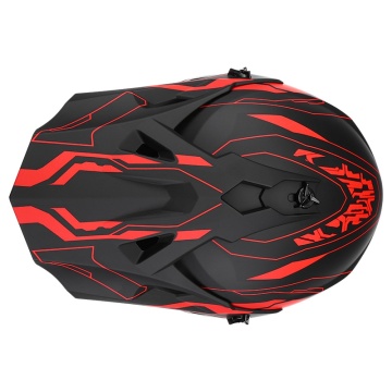 Cască cross și ATV RedLine neagră cu roșu - vedere de sus - Flytec™