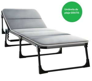 Set of 6 x Solid folding bed/ Folding sun lounger for camping