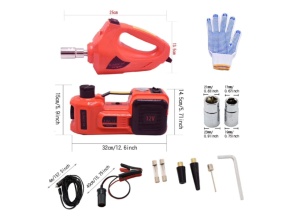 Set scule 3 în 1 - cric hidraulic electric 5T + Pompă de umflare 10 bar + cheie de roți cu impact electrică, portabilă, la 12 V cu valiză - Img 9