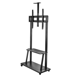 Stand, stativ, suport mobil de TV și videoproiector sau webcam (80kg max), cu roți blocabile, 80-190 cm, negru, cu 3 etaje, VESA 600x400 - Img 8