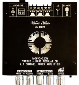 Stație auto audio, amplificator cu Bluetooth 160W X 2, 1 X 220W cu reglaje de mixer pentru boxe auto - Img 6