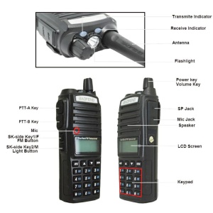 Statie Radio portabila emisie receptie Baofeng UV 82 , Dual Band, 10W, Walkie Talkie, Radio FM, acumulator 2800 mAh, Casca cu microfon - Img 5