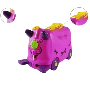 Troler Ride-On Pentru Copii, Valiza cu 4 roti directionale , Curea Transport, Suport Picioare, Blocare Incuietoare, Centuri de Siguranta, Usoara si Durabila, Roti Rezistente,18 Litri, +3ani - Img 4