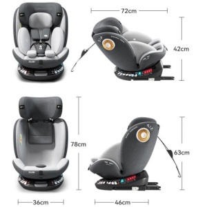 Scaun auto bebe ISOFIX rotativ 360 grade schema montaj - Dr.Denis™