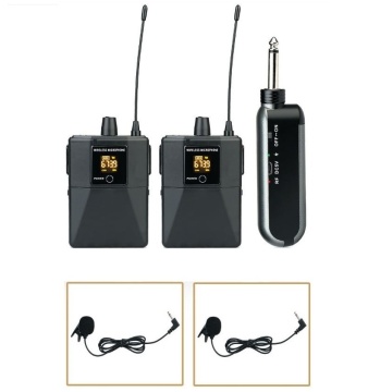 Set Microfoane Lavalieră Wireless Profesionale cu Receptor – 2 Transmițătoare + 1 Receiver Karaoke & Conferințe