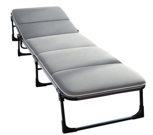 Pat solid / Șezlong pliabil pentru camping cu cadru oțel cu material textil impermeabil pentru plajă, gradină, terasă