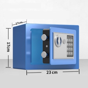 Seif digital culoare albastra cu inchidere cod pin si dimensiuni 17x23 cm - Educate™