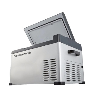 Frigider 30l auto rulotă, camion, 3,5t alimentare brichetă la 12-24V, baterii panou solar, rezistent la vibrații, cu compresor cu congelare -20°C