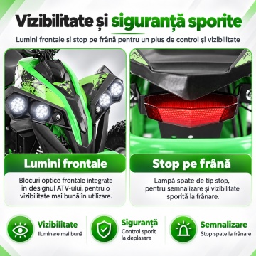 ATV Electric Copii 800W , Baterie 36V 12Ah, Viteză 25 km/h, Autonomie până la 35 km - Img 4