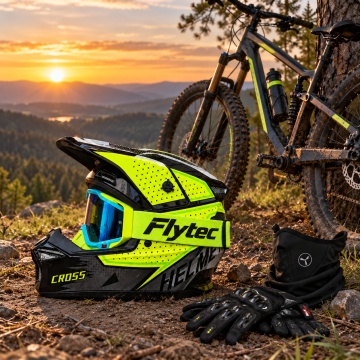 Cască Full Face Motocross pentru ATV, Enduro și Off-Road, cu Ochelari și Accesorii RaceCore Flytec - Img 4
