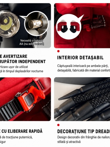 Cască Moto Predator Full Face cu Vizieră Fumurie, Ochelari de Soare Integrați, Lumină LED și Interior Detașabil pentru Motocicletă, ATV și Enduro Flytec - Img 7