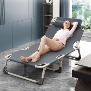 Folding sun lounger / Folding bed, with mattress, adjustable 4 positions, waterproof, for beach, garden, terrace, extra bed - Img 6
