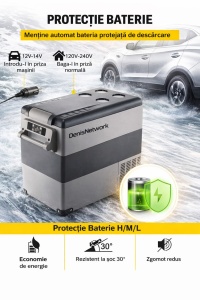 Frigider auto 45l cu compresor cu congelare pentru rulotă, camion, dube 3,5t cu alimentare la brichetă 12-24V, baterii panou solar - Img 5