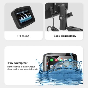 GPS, Sistem de navigație 5&quot; pentru motociclete, cu ecran tactil, Wireless Android Auto, Wireless Carplay, aplicații, USB, Wi-Fi, Bluetooth - SatLink™ - Img 3