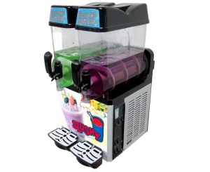 Aparat pentru granita, slushy, refrigerare automata, capacitate mare, 2 rezervoare, functie de pastrare la rece, afisaj LED, putere 600W
