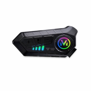 Intercom Moto V10 Bluetooth 5.3 – Universal System for Any Headset, Noise Cancelling, IPX6 Waterproof, HD Sound